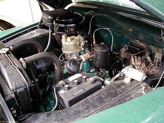 Left side view of flathead engine in 1953 Mercury
