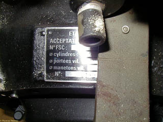 Stamped identification plate riveted to French flathead V8